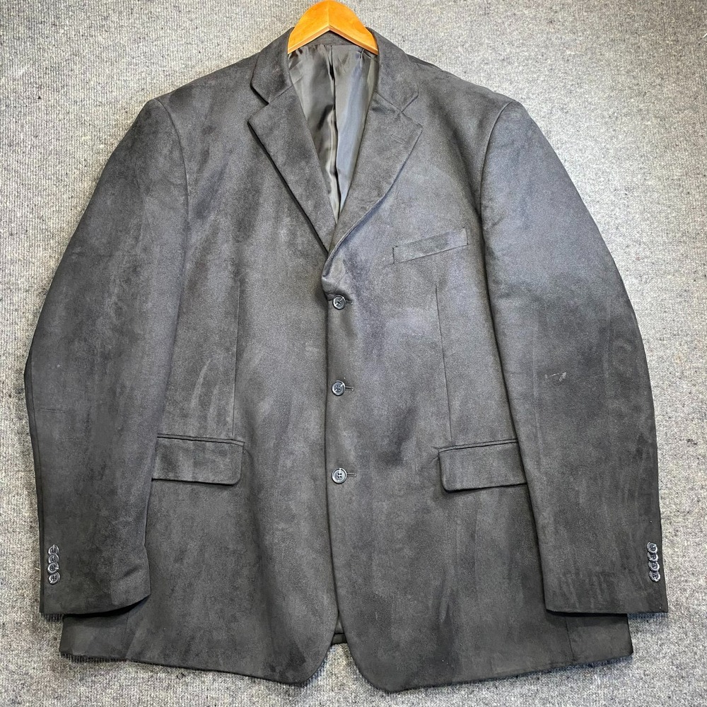 Fazzisport Blazer Mens 52L Black Soft Sport Coat Suit Jacket Formal 3-Button